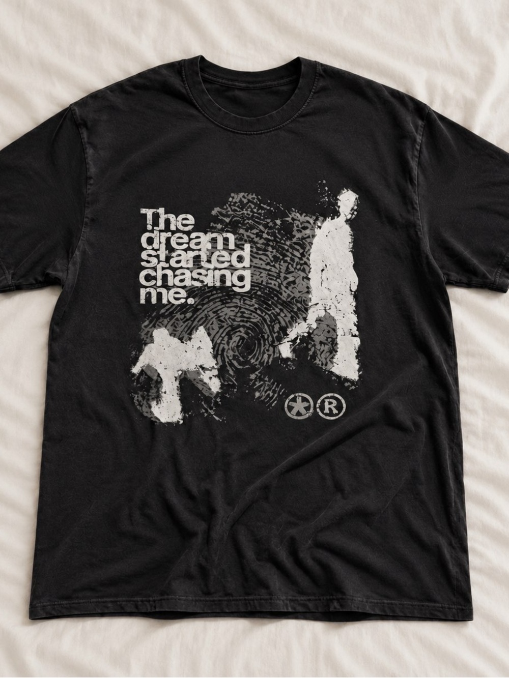 Black The Dream Started Chasing Me Grunge Y2K Graphic Tee Gildan Reprint